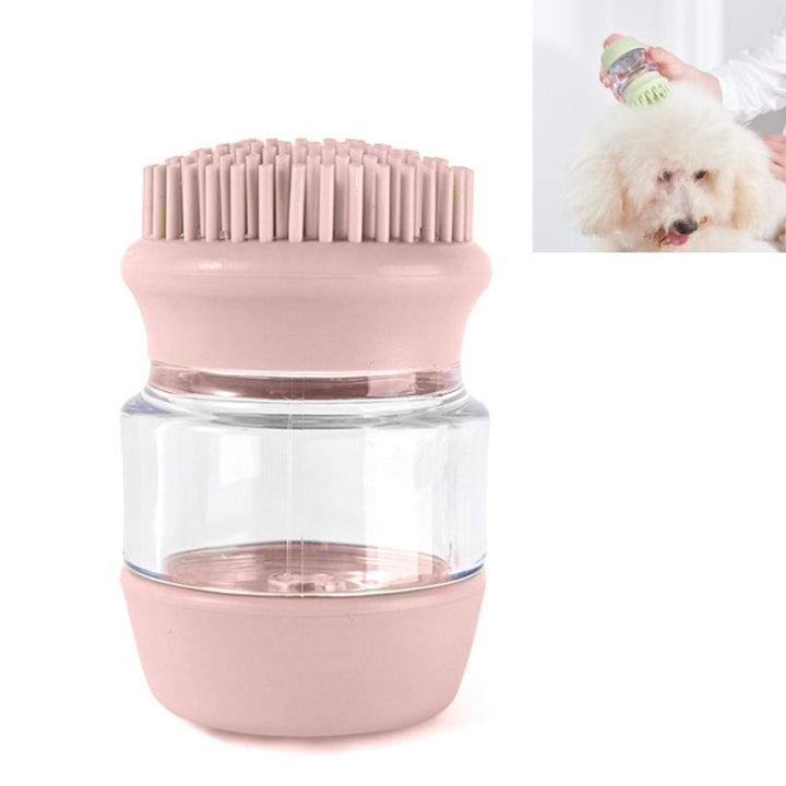 Pet Bath Brush Silicone Multifunctional Massage Pet Supplies (Pink)