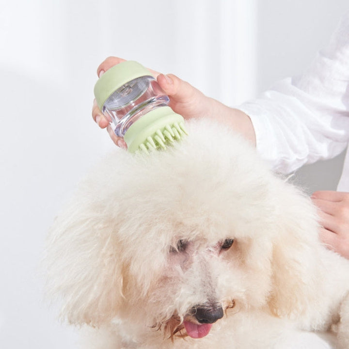 Pet Bath Brush Silicone Multifunctional Massage Pet Supplies (Pink)