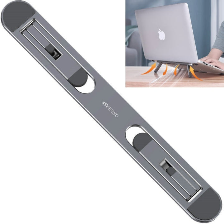 Lisslune | Oatsbasf Portable Storage Foldable Laptop Stand Height Adjustable Fan Heater (Gray)