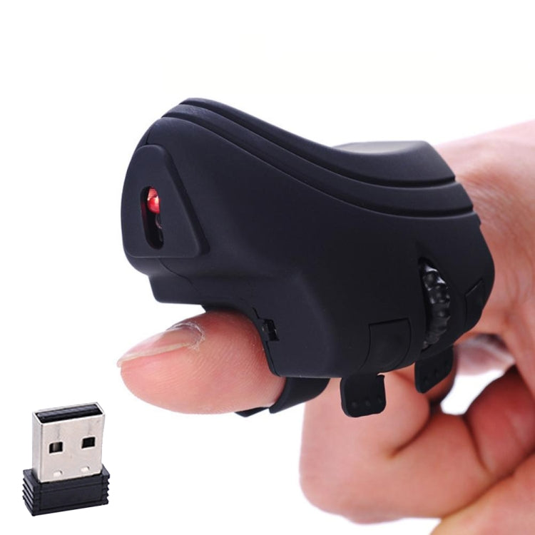 Lisslune | GM306 2.4GHz wireless finger lazy mouse with USB receiver (Black)