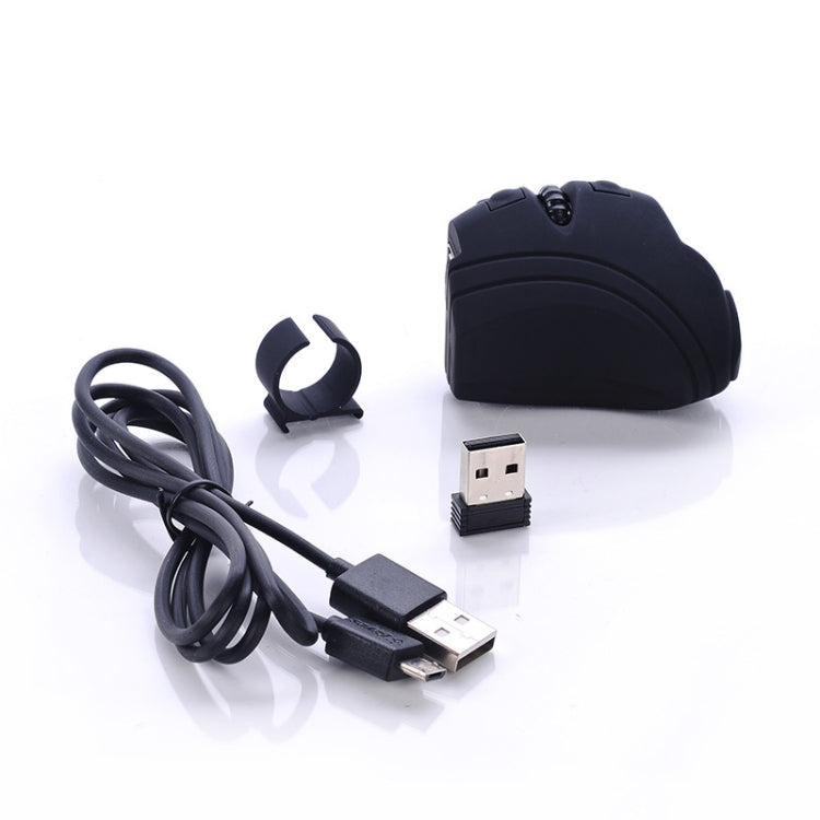 Lisslune | GM306 2.4GHz wireless finger lazy mouse with USB receiver (Black)