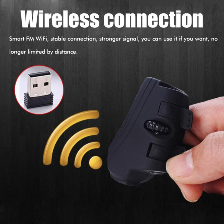 Lisslune | GM306 2.4GHz wireless finger lazy mouse with USB receiver (Black)