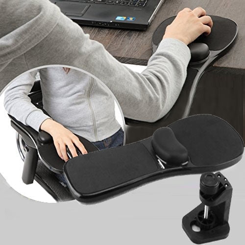 Lisslune | Rotation Computer Desktop Laptop Mouse Pad Elbow Cushion Wrist Support Plate Install on Desk and Chair