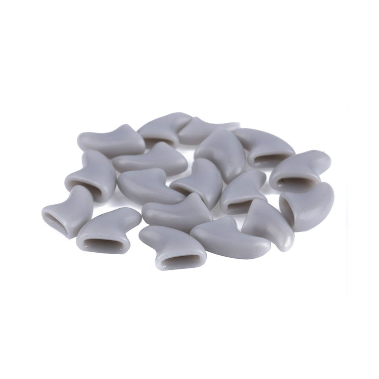 20 PCS Silicone Soft Cat Claw Caps / Cat Paw Claw / Pet Nail Protection / Cat Nail Cover, Size: L (Gray)