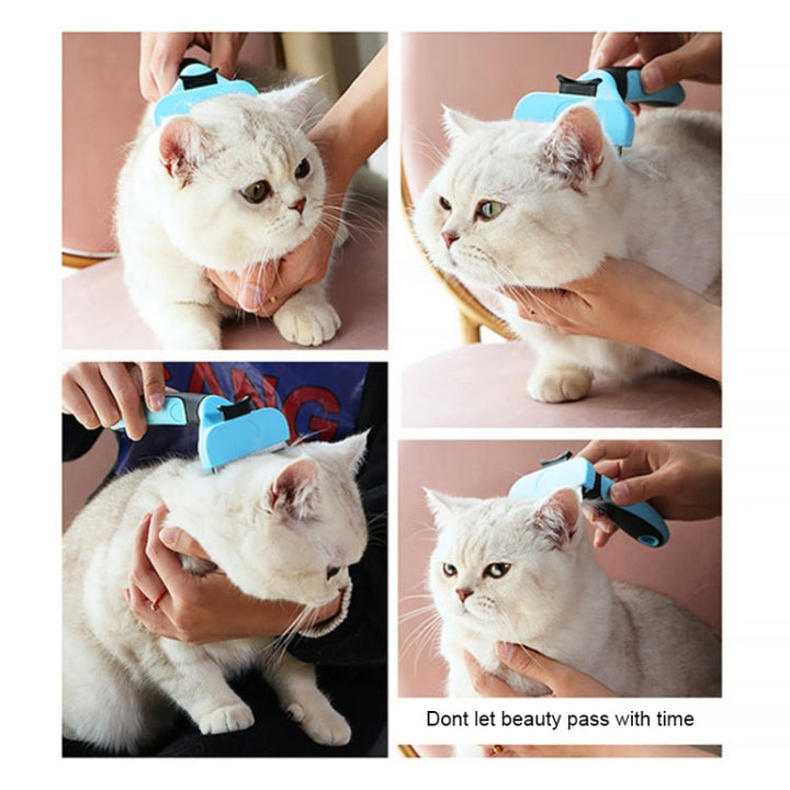 Pet Comb Stainless Steel Double-Sided Open Knot Cleaning Beauty Hair Removal Comb, Size: Large (Red)