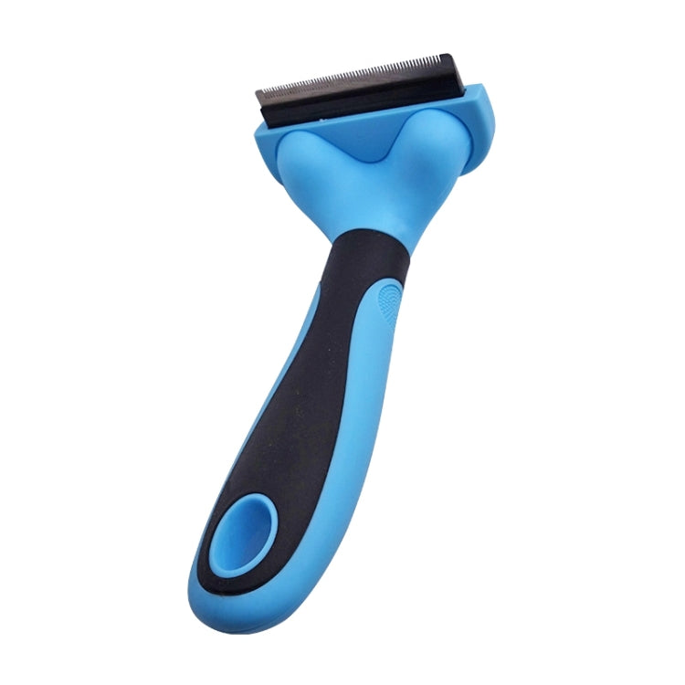 Hair comb stainless steel double-sided open knot cleaning beauty hair removal comb, size: small (blue)