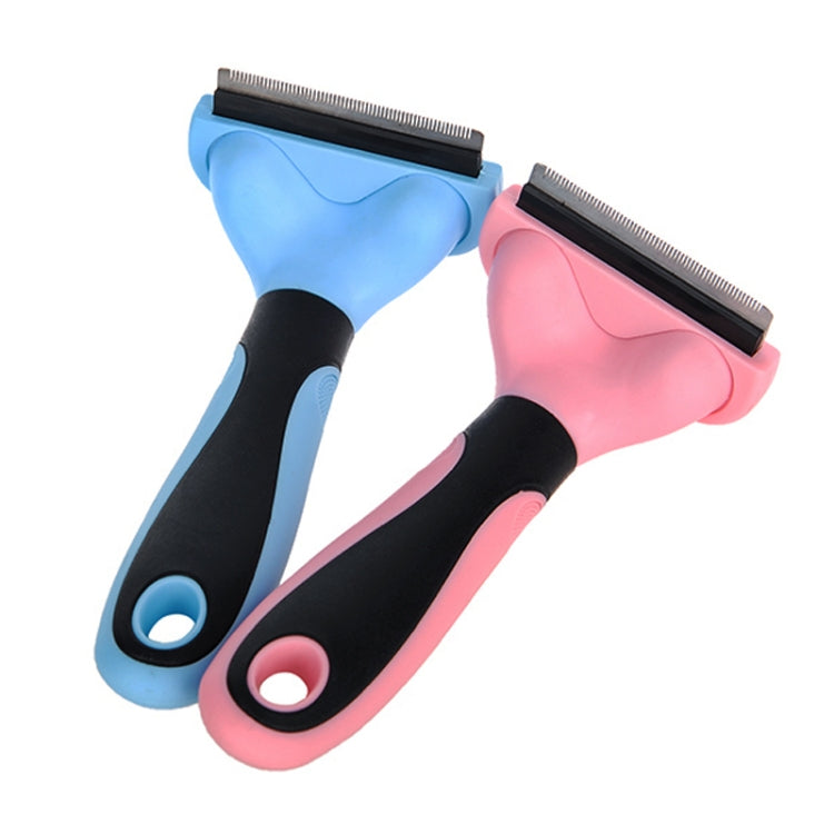 Hair comb stainless steel double-sided open knot cleaning beauty hair removal comb, size: small (blue)