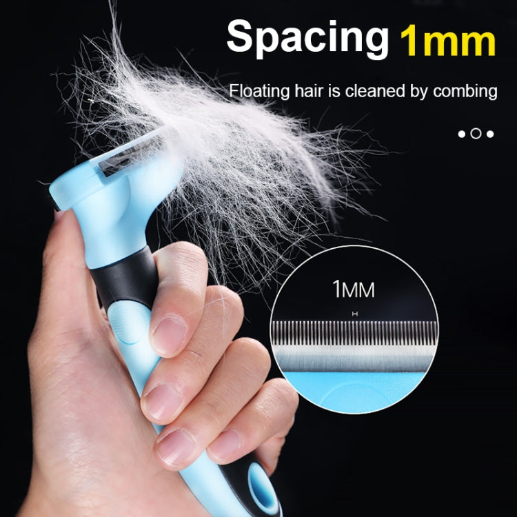 Hair comb made of stainless steel, double-sided, open, knot remover, beauty hair removal comb, size: Small (Red)