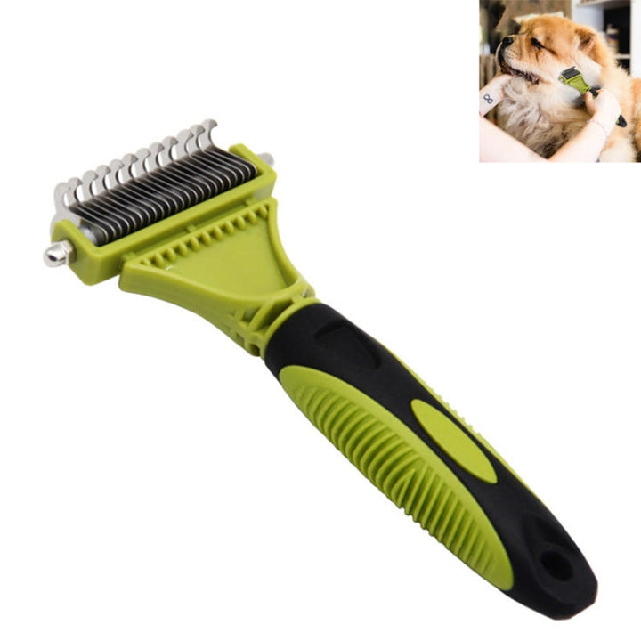 Pet Cat and Dog Cleaning Comb Double-Sided Open Knot Hair Combing Beauty Comb (Green)