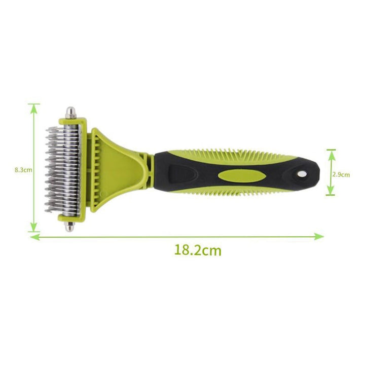 Pet Cat and Dog Cleaning Comb Double-Sided Open Knot Hair Combing Beauty Comb (Green)