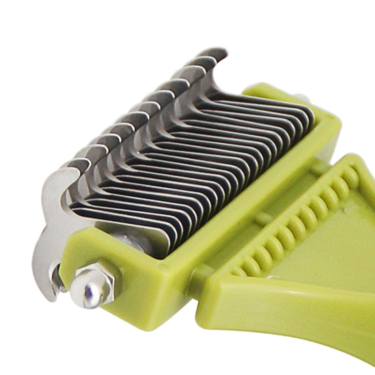Pet Cat and Dog Cleaning Comb Double-Sided Open Knot Hair Combing Beauty Comb (Green)