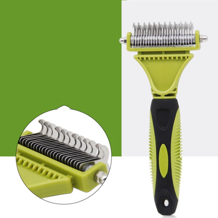 Pet Cat and Dog Cleaning Comb Double-Sided Open Knot Hair Combing Beauty Comb (Green)