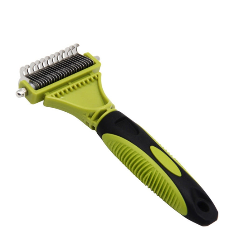 Pet Cat and Dog Cleaning Comb Double-Sided Open Knot Hair Combing Beauty Comb (Green)