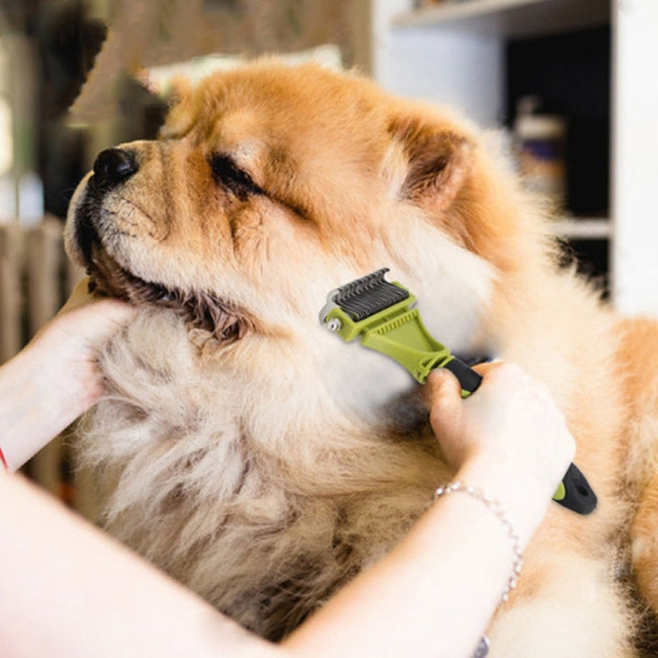 Pet Cat and Dog Cleaning Comb Double-Sided Open Knot Hair Combing Beauty Comb (Green)