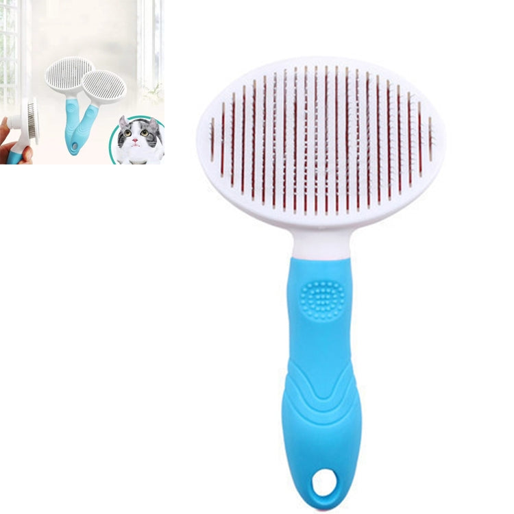 Pet Cat and Dog Hair Removal Beauty Modeling Comb Automatic Hair Loss Self-Cleaning Needle Comb (Green)