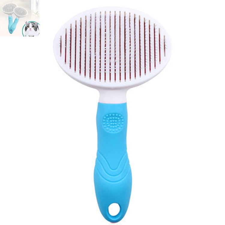 Pet Cat and Dog Hair Removal Beauty Modeling Comb Automatic Hair Loss Self-Cleaning Needle Comb (Green)
