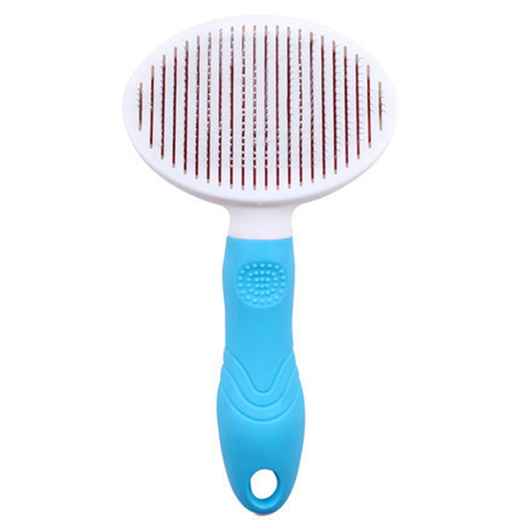 Pet Cat and Dog Hair Removal Beauty Modeling Comb Automatic Hair Loss Self-Cleaning Needle Comb (Green)