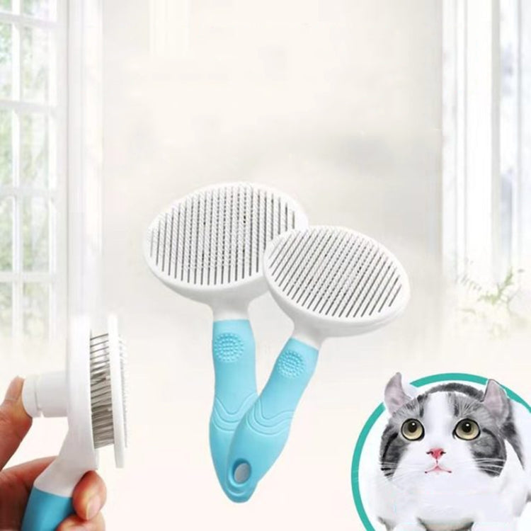 Pet Cat and Dog Hair Removal Beauty Modeling Comb Automatic Hair Loss Self-Cleaning Needle Comb (Green)