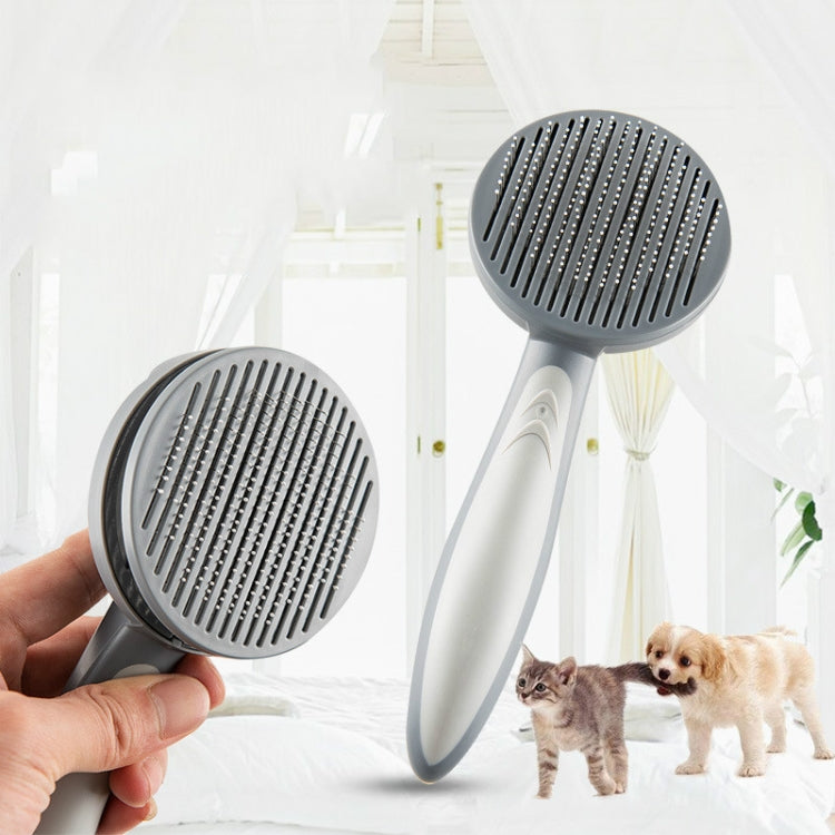 Pet Self-Cleaning Comb Cat Comb Dog Thorn Comb Cat Hair Removal Brush Floating Brush (Cherry Blossom Color)