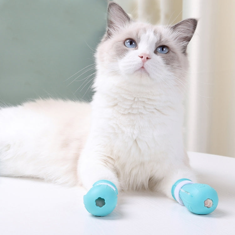 4 pieces/pack cat showers scratch-resistant foot cover (Light Blue)
