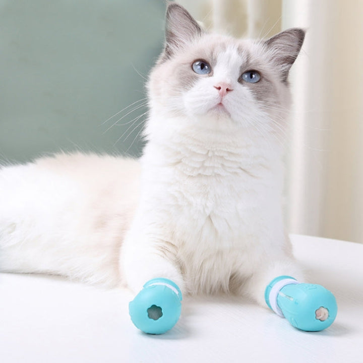 4 pieces/pack cat showers scratch-resistant foot cover (Light Blue)