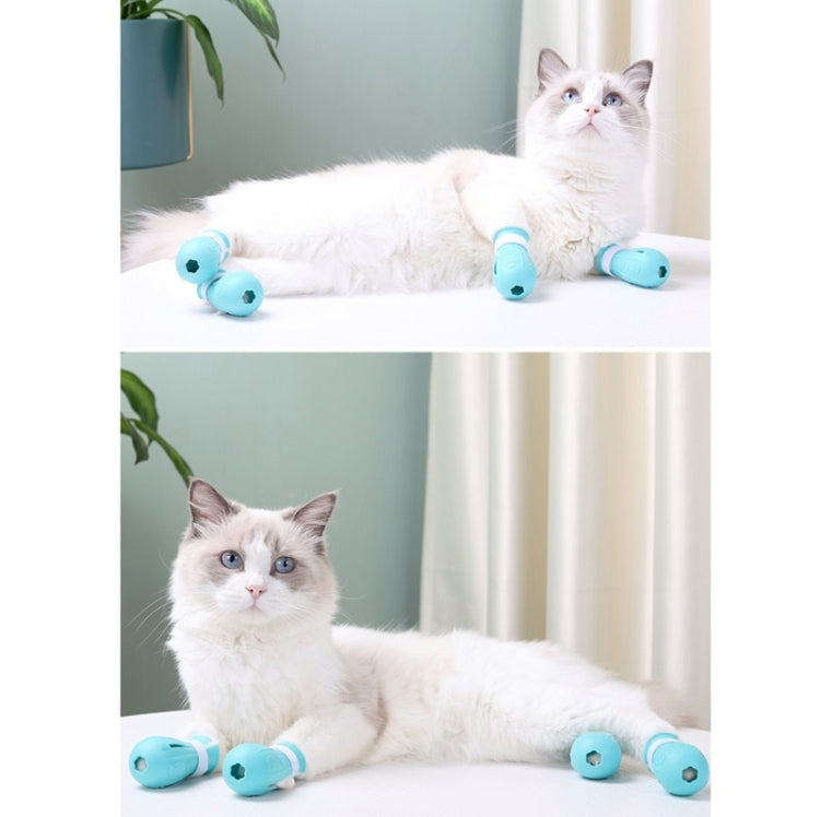 4 Pieces/Pack Cat Bath Scratch-resistant Foot Cover (Light Green)