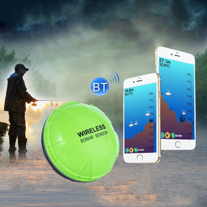 Lisslune | Fish Finder Wireless Mobile Phone Sonar Fish Finder APP Underwater Fish Finder Fishing Fishing Accessories (Green)