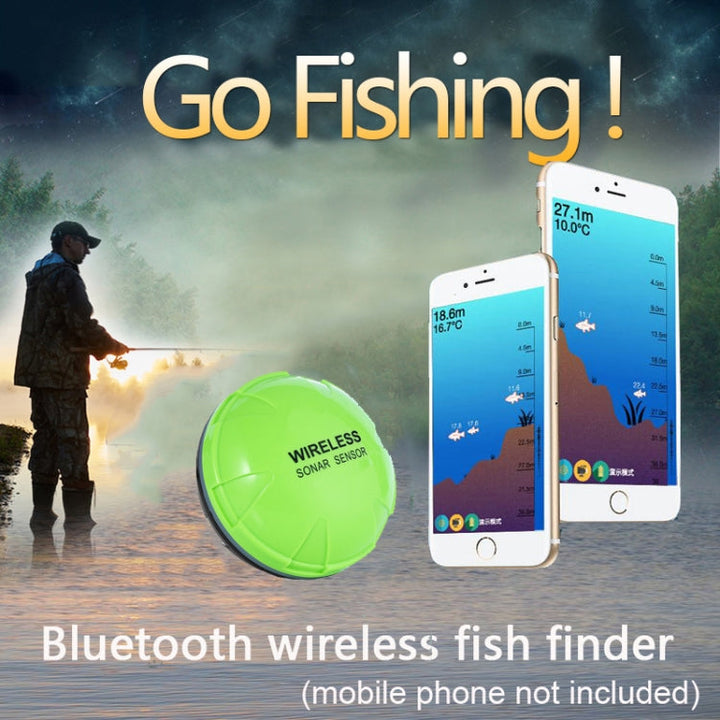 Lisslune | Fish Finder Wireless Mobile Phone Sonar Fish Finder APP Underwater Fish Finder Fishing Fishing Accessories (Green)
