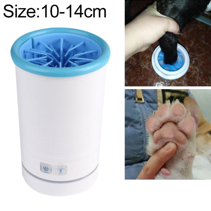Pets Automatic Foot Washing Cup Cats Dogs Extremities Cleaning Artifact, Size:M 10-14cm(Blue White)