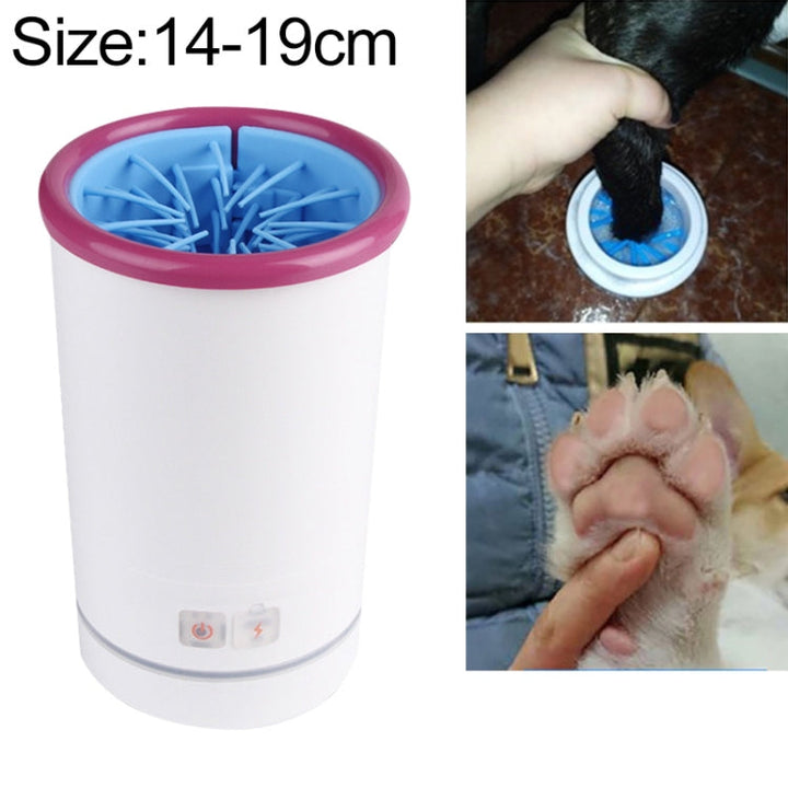 Pets Automatic Foot Washer Cup Cats Dogs Limb Cleaning Artifact, Size:L 14-19cm (Pink White)