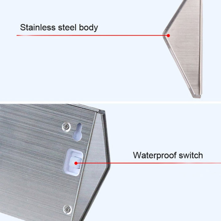 Lisslune | 2PCS Solar Stainless Steel 3 LED Stair Wall Lamp Outdoor Garden Fence Light (White Light)