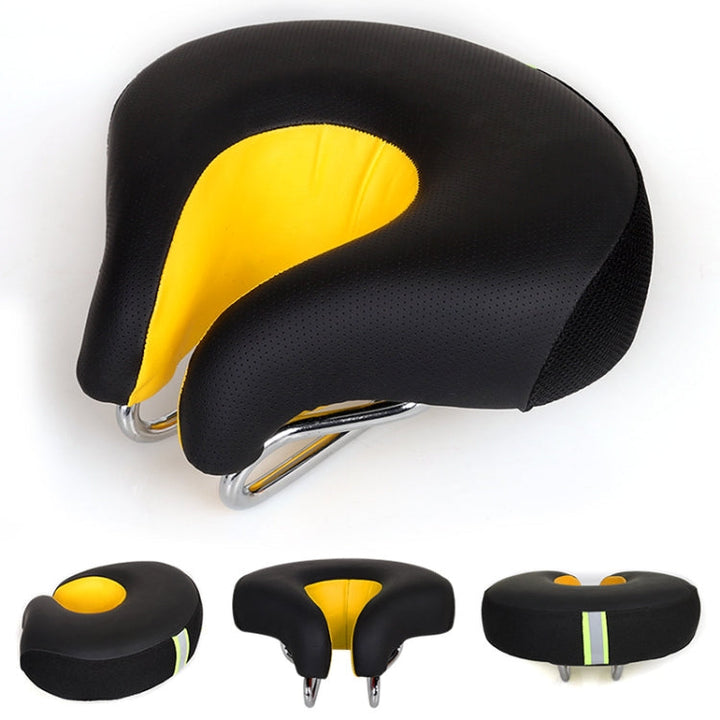 Lisslune | Noseless Bicycle Saddle Mountain Bike Thickened  Soft Cushion(Yellow)