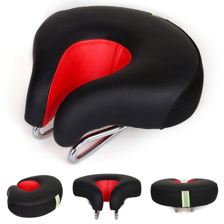 Lisslune | Noseless Bicycle Saddle Mountain Bike Thickened  Soft Cushion(Red)