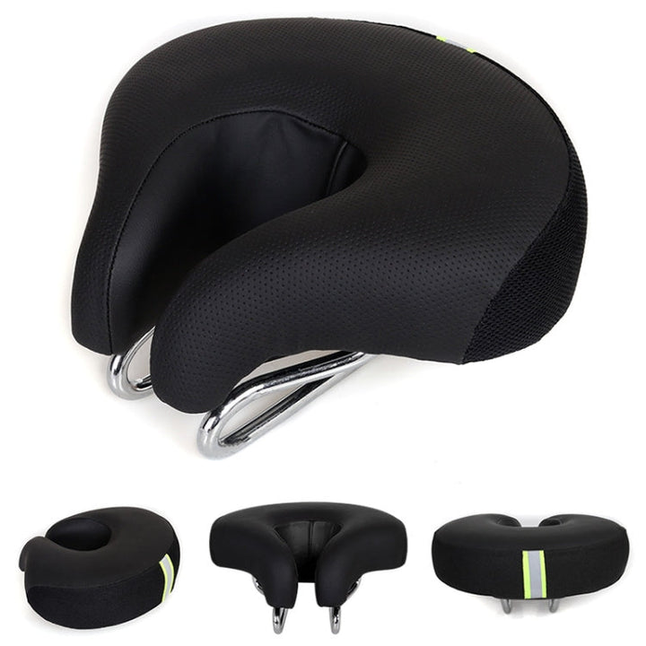 Lisslune | Noseless Bicycle Saddle Mountain Bike Thickened  Soft Cushion(Black)