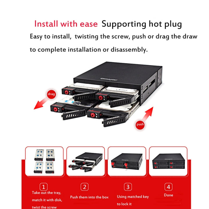 Lisslune | OImaster MR-6401 Four-Bay Case Built-in Optical Drive Hard Drive Box