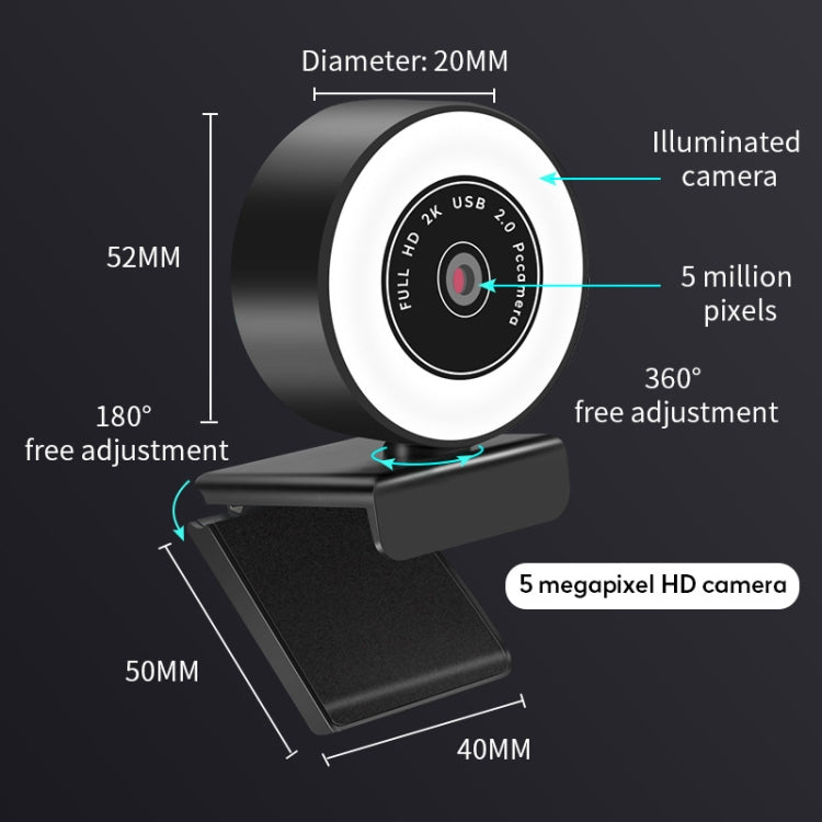 Lisslune | A9mini USB Drive-Free HD Fill Light Camera with Microphone, Pixels: 1.0 Million Pixels 720P