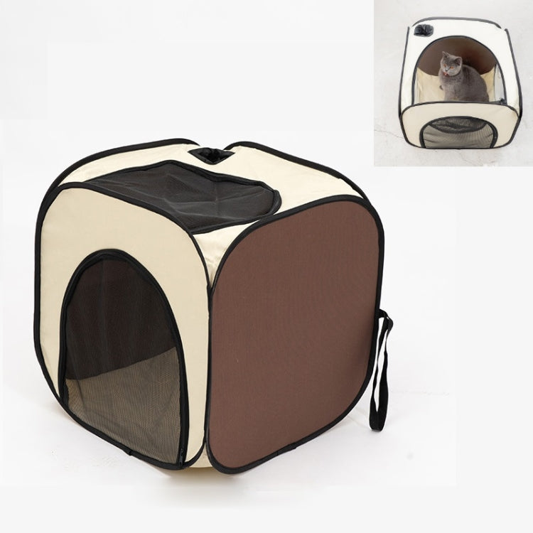 Pet Hair Drying Box Foldable Pet Drying Chamber Pet Hair Dryer Cage (Travel Coffee Color)