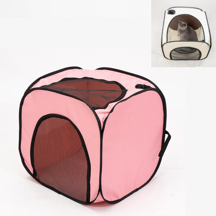 Pet Hair Drying Box Foldable Pet Dry Room Pet Hair Dryer Cage (Pink)