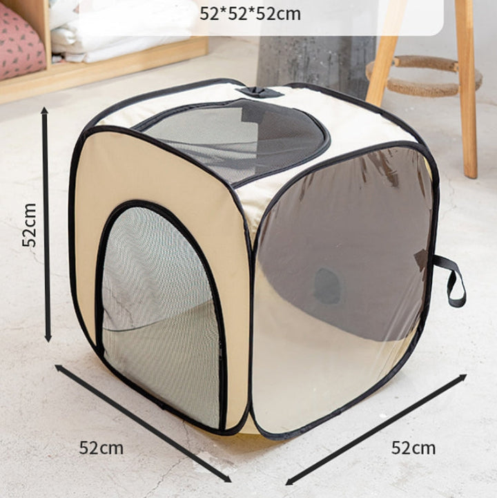 Pet Hair Drying Box Foldable Pet Drying Chamber Pet Hair Dryer Cage (Travel Coffee Color)