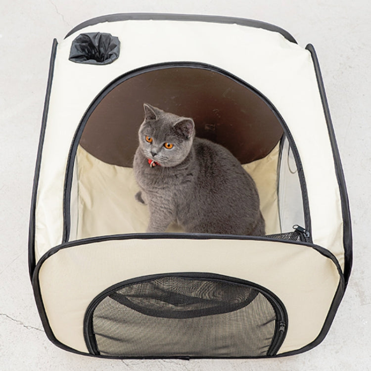 Pet Hair Drying Box Foldable Pet Drying Chamber Pet Hair Dryer Cage (Travel Coffee Color)