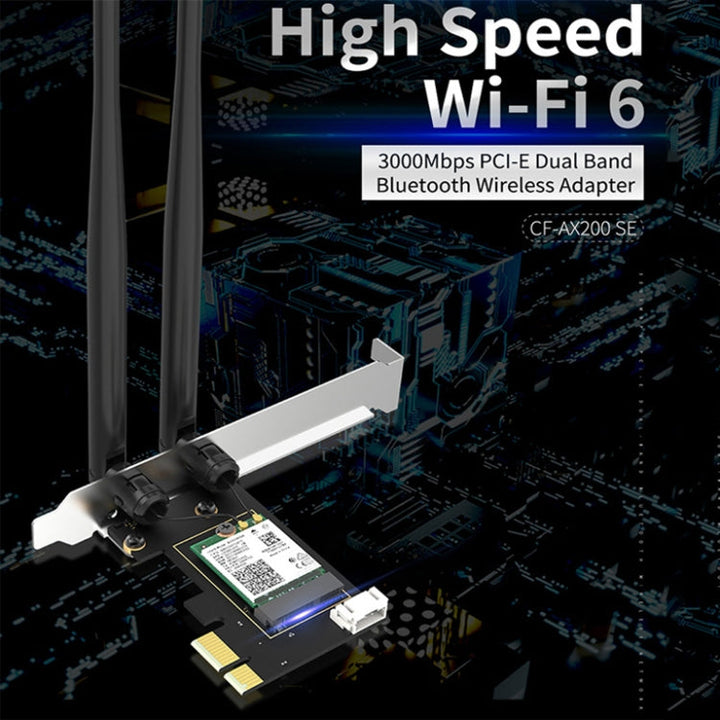 Lisslune | CF-AX200 SE 3000Mbps PCI-E Dual Band Frequency Bluetooth Wireless Network Card