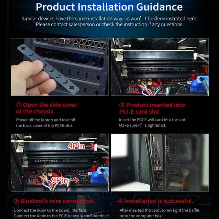 Lisslune | CF-AX200 SE 3000Mbps PCI-E Dual Band Frequency Bluetooth Wireless Network Card