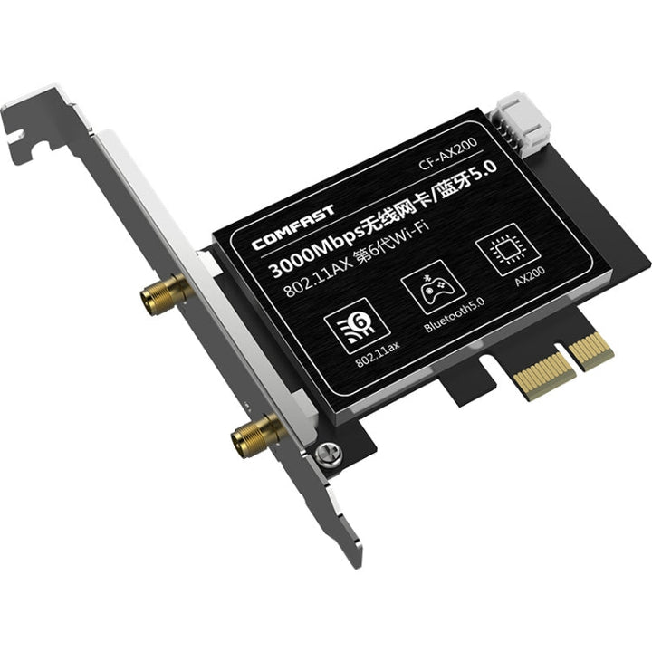 Lisslune | COMFAST Gaming Game 3000Mbps Gigabit Dual-Frequency Wireless Desktop Computer PCIE Wireless Network Card, Coverage: AX200