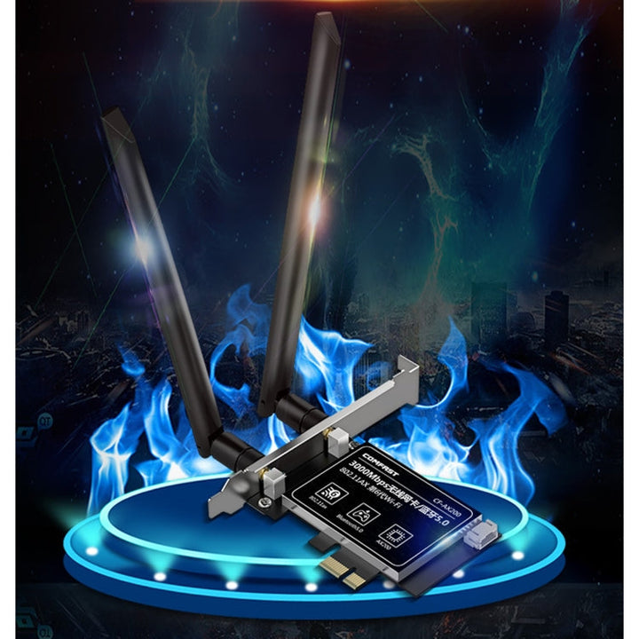 Lisslune | COMFAST Gaming Game 3000Mbps Gigabit Dual-Frequency Wireless Desktop Computer PCIE Wireless Network Card, Coverage: AX200