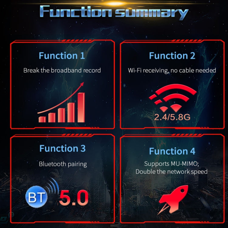 Lisslune | COMFAST Gaming Game 3000Mbps Gigabit Dual-Frequency Wireless Desktop Computer PCIE Wireless Network Card, Coverage: AX200