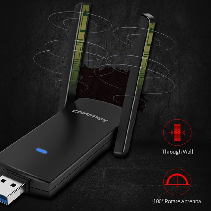 Lisslune | COMFAST CF-924AC V2 1200Mbps Dual-Band Gigabit USB Computer WIFI Receiver High-Performance Wireless Network Card