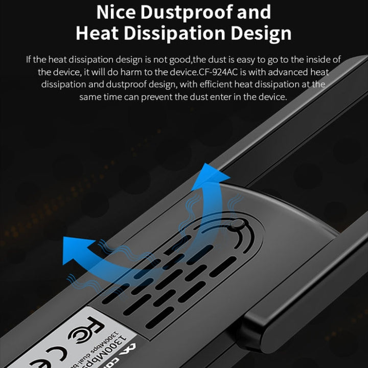 Lisslune | COMFAST CF-924AC V2 1200Mbps Dual-Band Gigabit USB Computer WIFI Receiver High-Performance Wireless Network Card