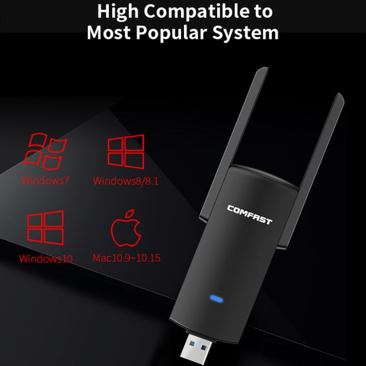 Lisslune | COMFAST CF-924AC V2 1200Mbps Dual-Band Gigabit USB Computer WIFI Receiver High-Performance Wireless Network Card