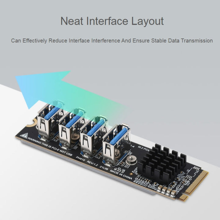 Lisslune | Waveshare 23316 M.2 to PCIe 4-Ch Expander, use with PCIe X1 to PCIe X16