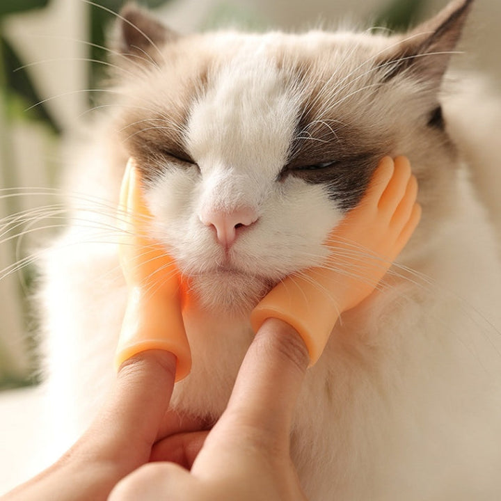 Dog massage finger cots and cat gloves